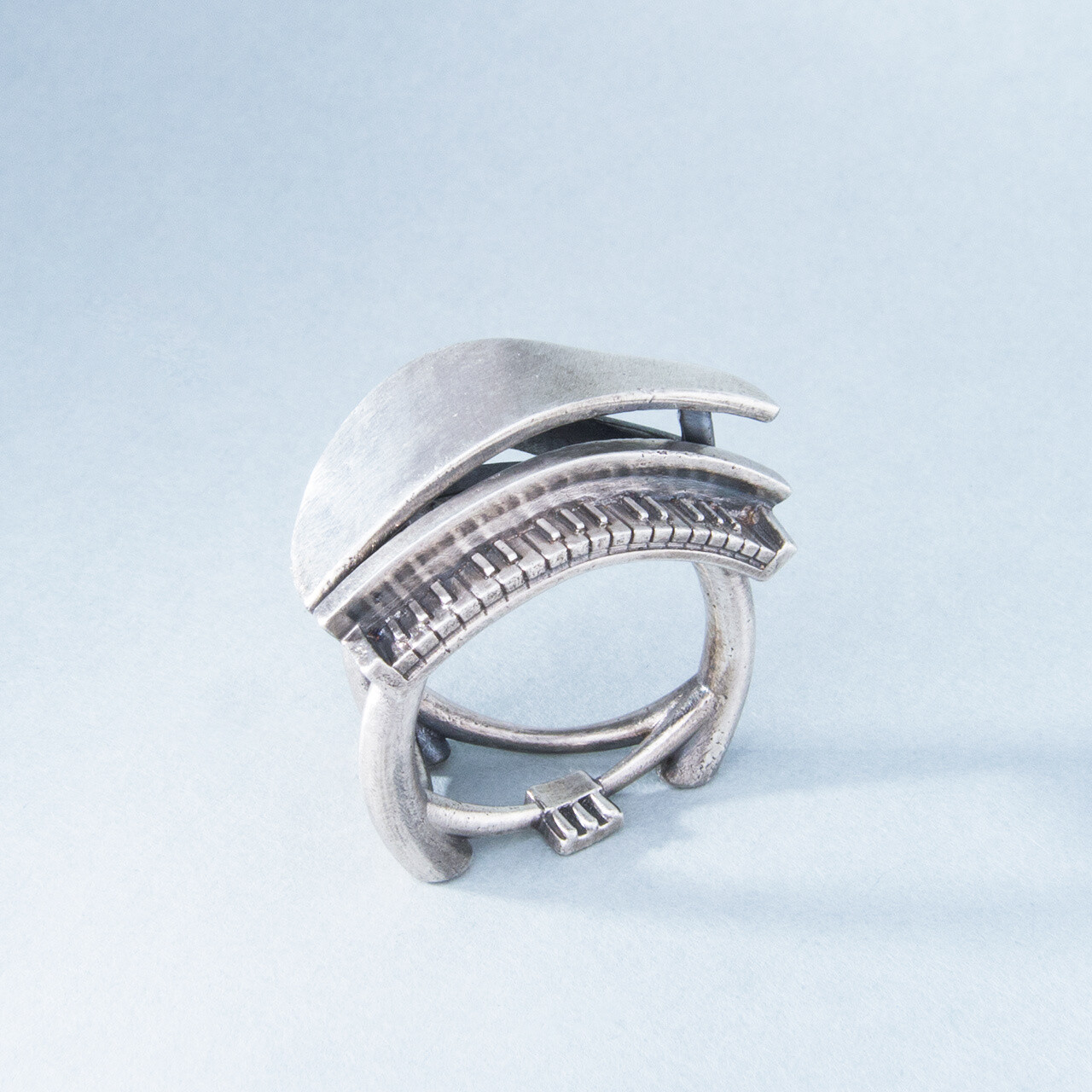 Sterling Silver Grand Piano Ring