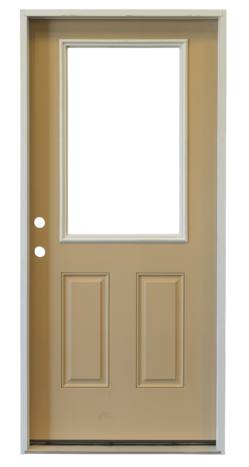 3&#39;0&quot; - 6&#39;8&quot; Fiber Classic Half Lite 2 Panel Exterior Door