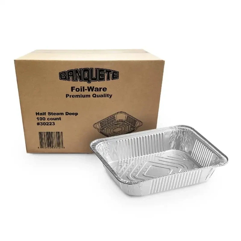 Bandeja De Aluminio Medio Tamaño Deep 100-Pack