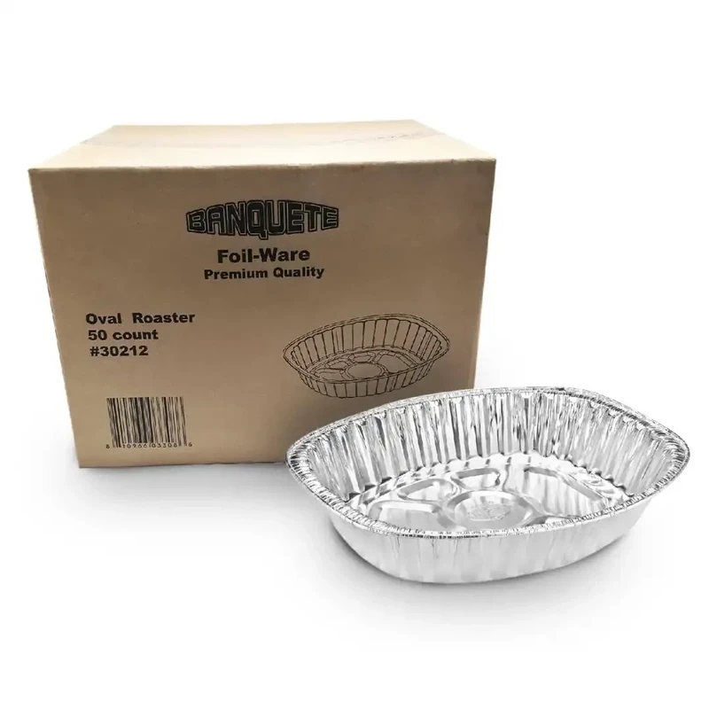 Bandeja De Aluminio De Pavo Ovalado 50-Pack