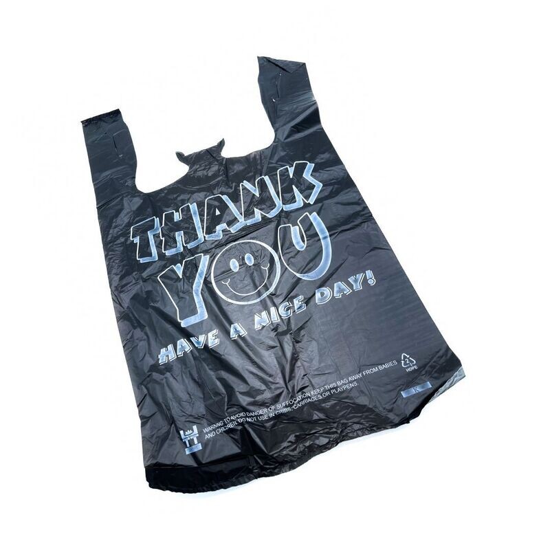T-Shirt Bags Heavy Duty 1/6 Ptd 11x6x20 14 Mic