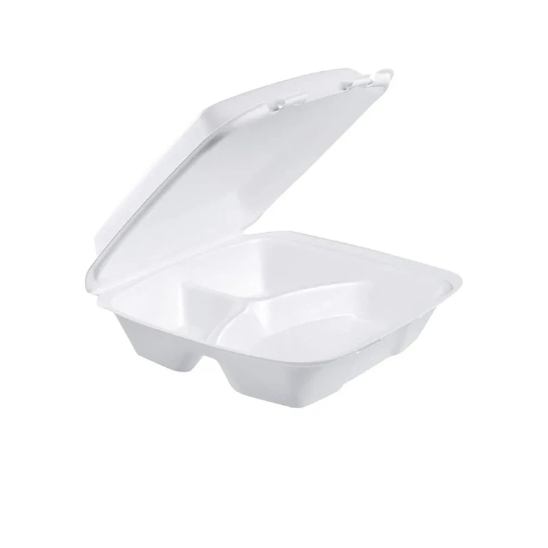 Plato Chino Con División 8x8 200-Pack Blanco