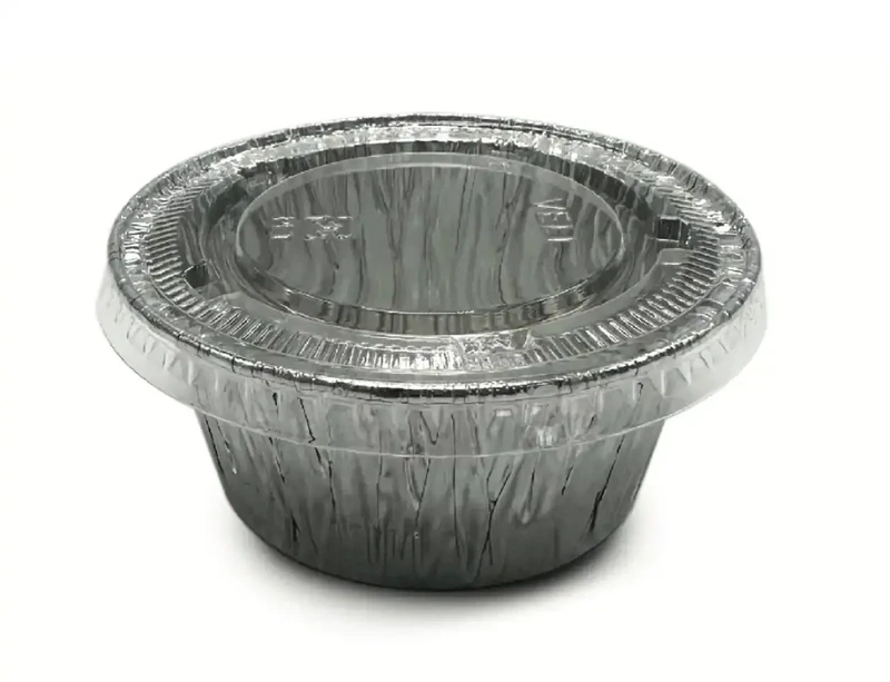 Contenedor De Aluminio De Flan Con Tapa Plana 3.5oz