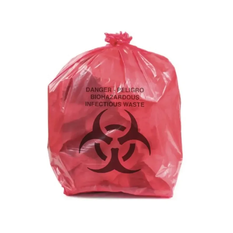 Biohazard HDPE 33x40 13 Mic 20R/25B Biohazard HDPE Trash Bag