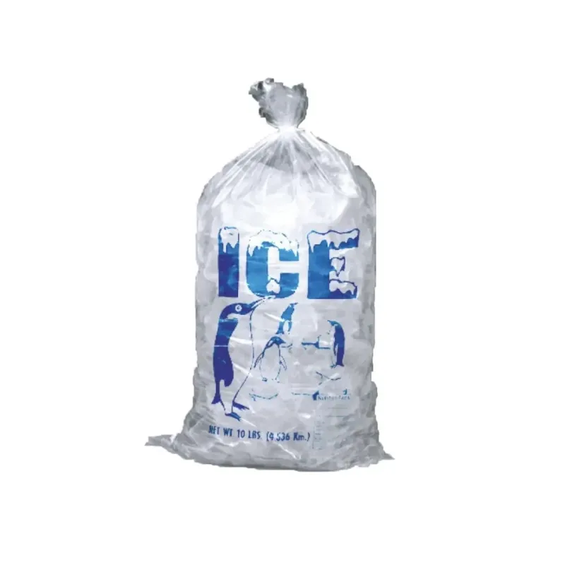 Bolsa De Hielo LDPE Logo De Pingüino Impreso 11x21in