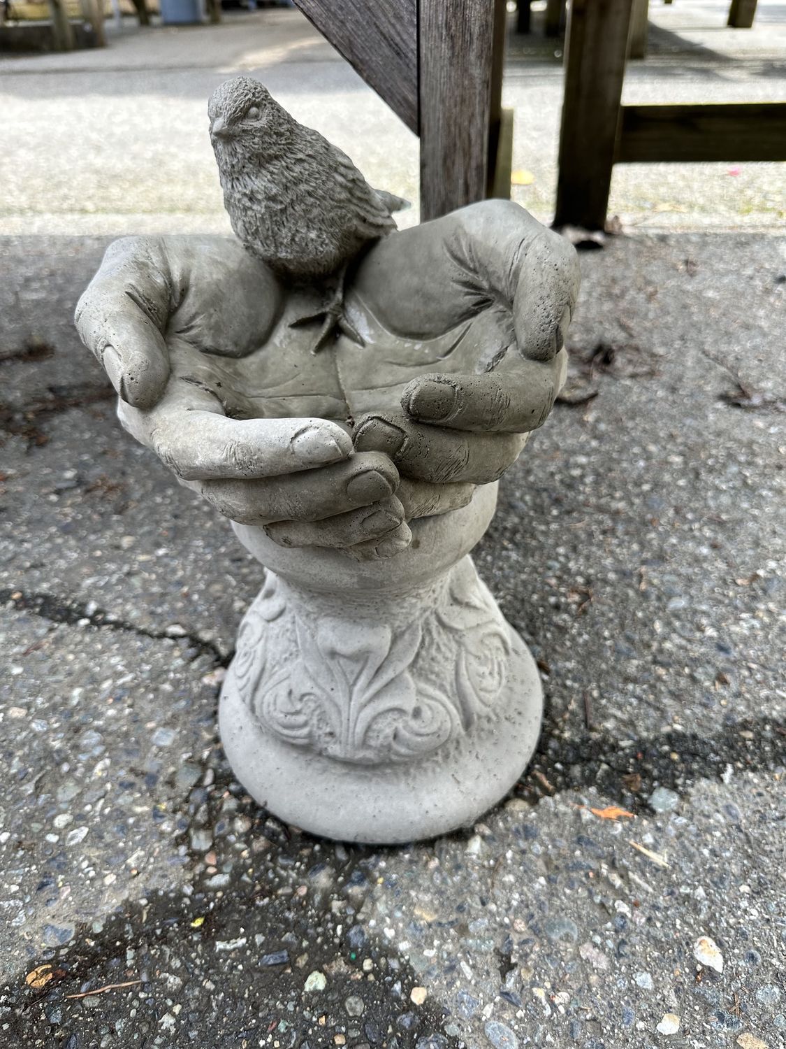 Gathered Hands Bird Bath Statue