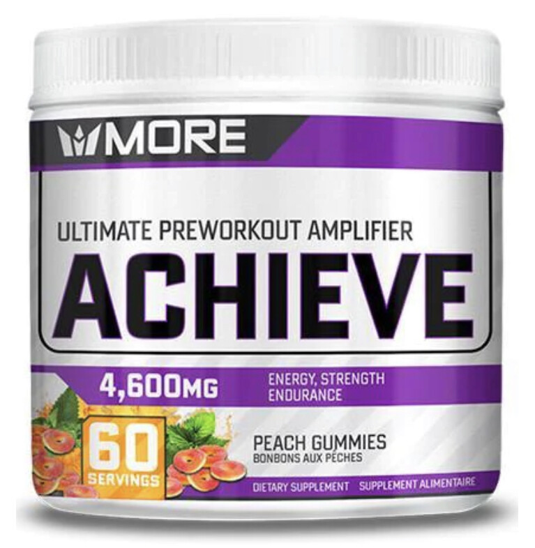 MORE SUPPLEMENTS - ACHIEVE PRE-WORKOUT 60 SERVINGS PEACH GUMMIES