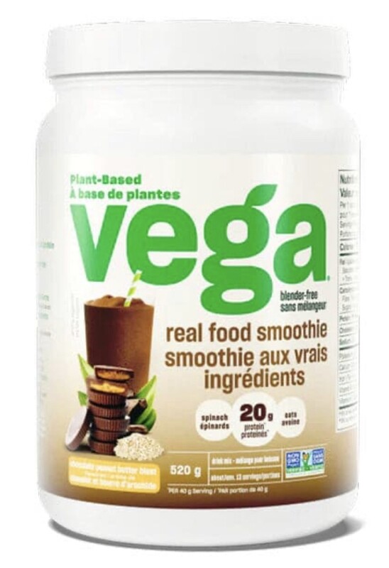 VEGA - REAL FOOD SMOOTHIE 539G Chocolat &amp; Beurre d’arachide / Chocolate Peanut Butter Blast