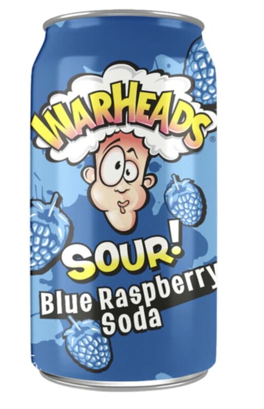 Warheads Sour Blue Raspberry Soda 355ml