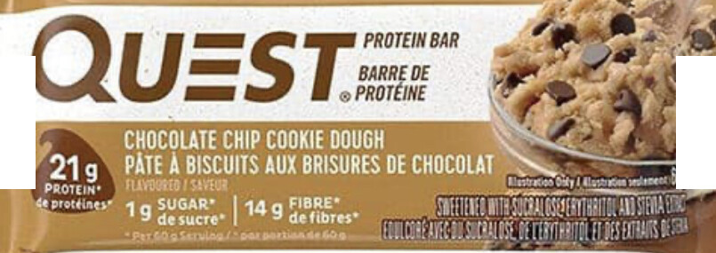 QUEST - BARRE DE PROTÉINE 60G CHOCOLATE CHIP COOKIE DOUGH