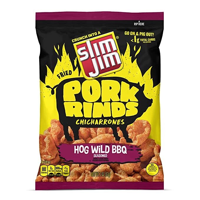 Slim Jim Pork Rind Hog Wild BBQ 57g