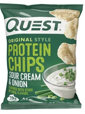 QUEST - PROTEIN CHIPS 32G SOUR CREAM & ONION