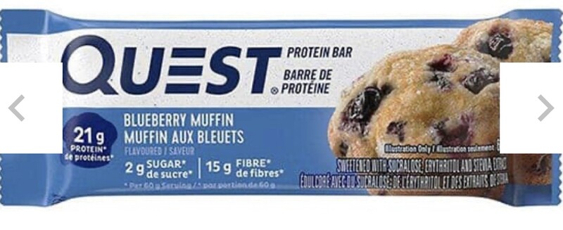 QUEST - BARRE DE PROTÉINE 60G BLUEBERRY MUFFIN