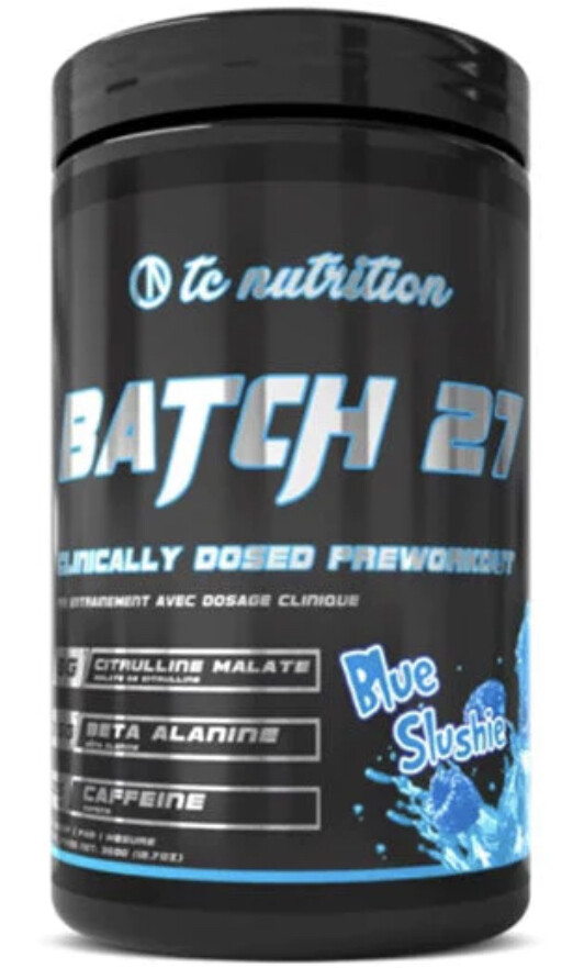TC NUTRITION - BATCH 27 PRE WORKOUT 360G - BLUE SLUSHIE