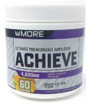 MORE SUPPLEMENTS - ACHIEVE PRE-WORKOUT 60 SERVINGS CRAZY ICED TEA