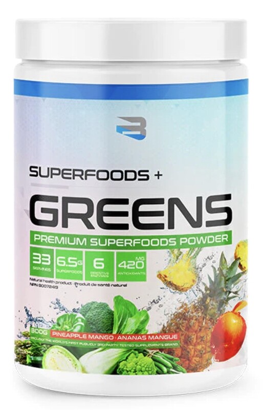 BELIEVE SUPPLEMENTS - SUPERFOODS + GREENS - 300G PINEAPPLE MANGO