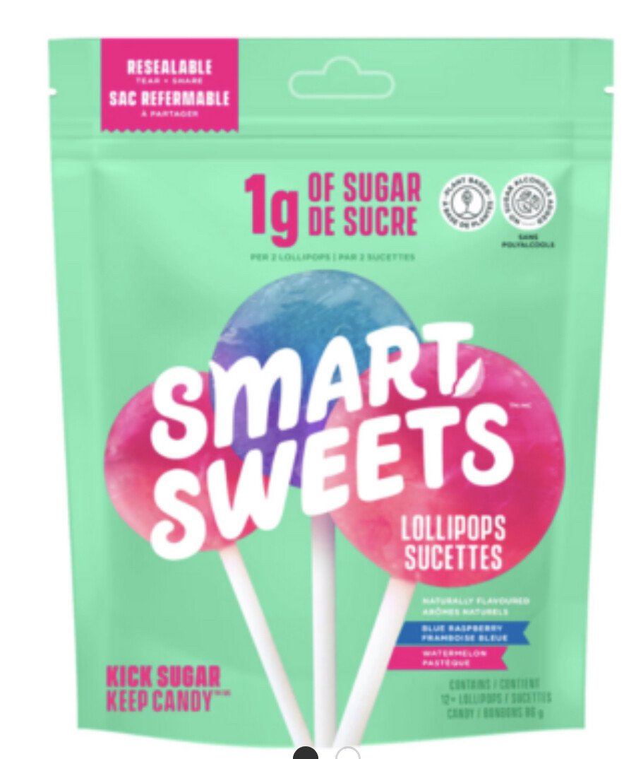 SmartSweets sucettes à la Framboise bleu Melon d’eau