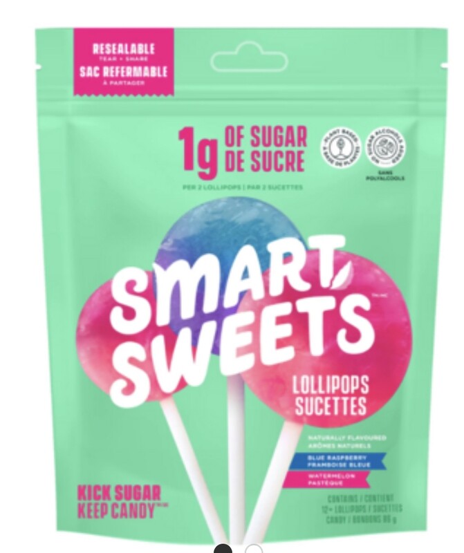 SmartSweets sucettes à la Framboise bleu Melon d’eau