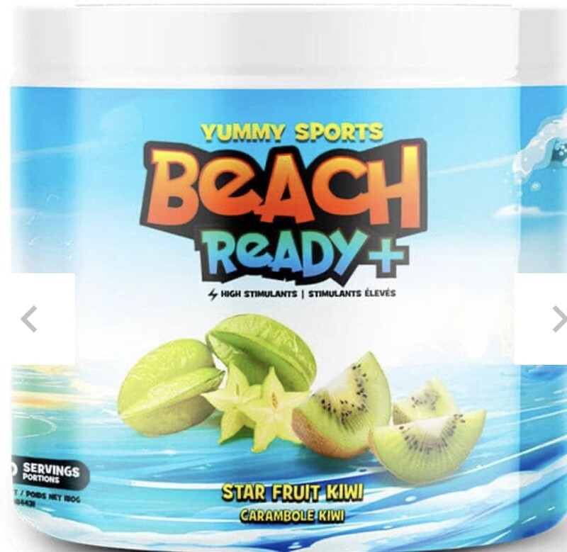 Yummy Sports Beach Ready + (brûleur de graisse à haute teneur en stimulants)  STAR FRUIT KIWI 180g