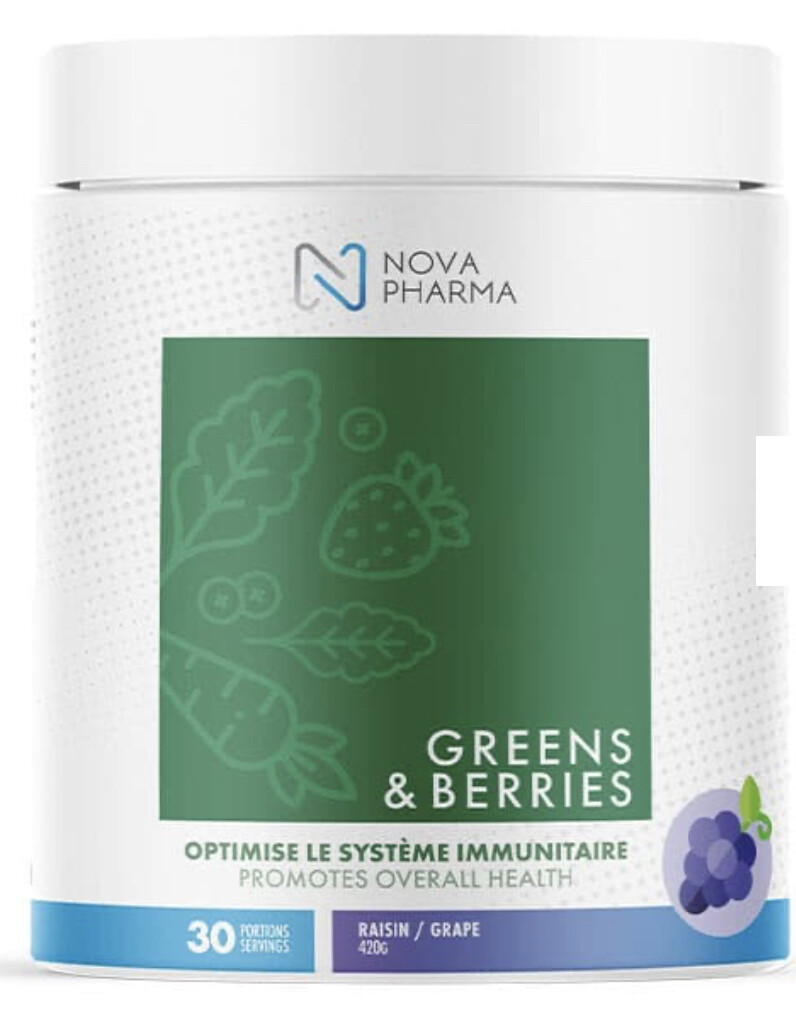 NOVA PHARMA - GREENS &amp; BERRIES 420G - GRAPE