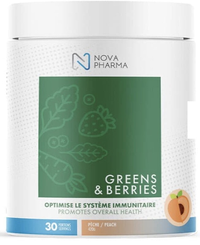 NOVA PHARMA - GREENS &amp; BERRIES 420G - PEACH