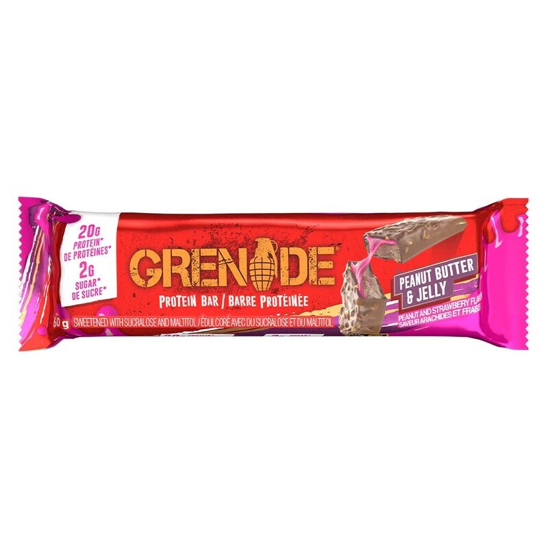 GRENADE BAR A PROTÉINE – ARACHIDES ET FRAISES