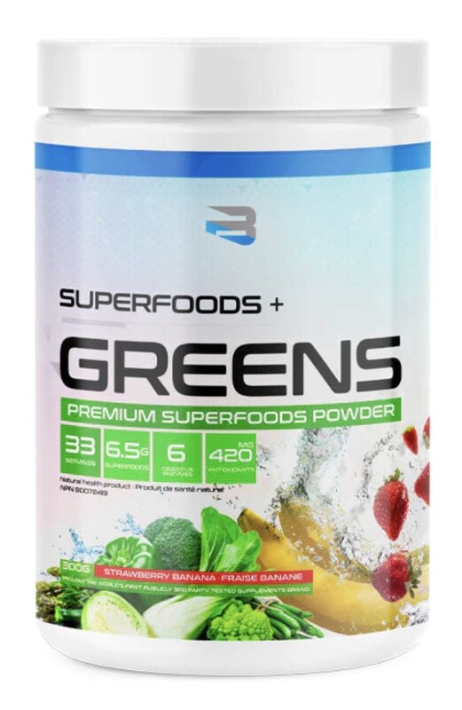 BELIEVE SUPPLEMENTS - SUPERFOODS + GREENS - 300G FRAISE BANANE