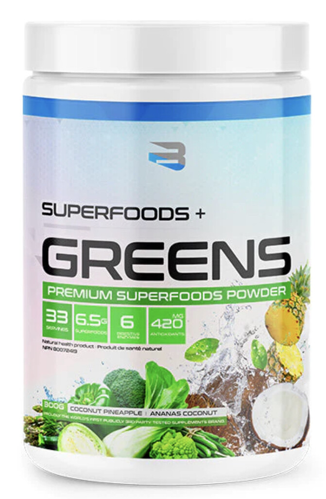 BELIEVE SUPPLEMENTS - SUPERFOODS + GREENS - 300G ANANAS COCONUT