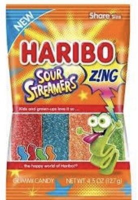 Haribo Zing Sour Streamers Peg Bag 127G
