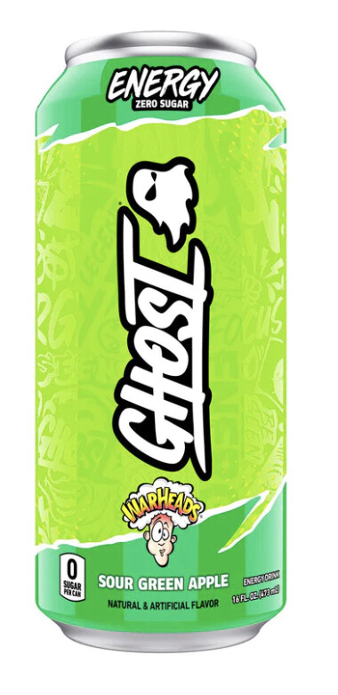 Ghost Energy Zero Sugar Warheads Sour Green Apple 473ml