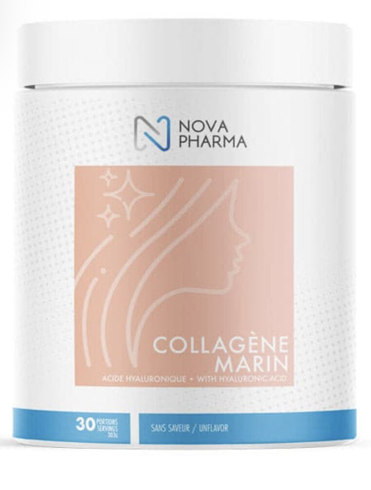 NOVA PHARMA - COLLAGÈNE MARIN + ACIDE HYALURONIQUE 390G - Sans Saveur
