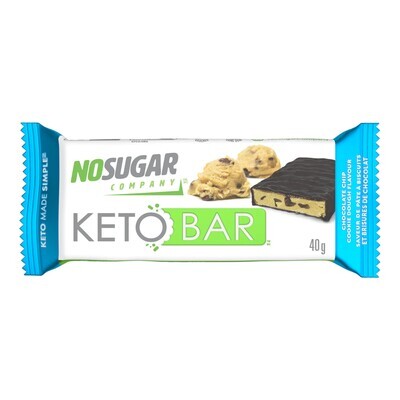 No Sugar Keto Bar Chocolate Chip Cookie Dough - 40g (1.41oz) per Bar