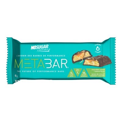 No Sugar METABAR Chocolate Caramel and Peanut Flavour - 40g (1.41oz) per Bar