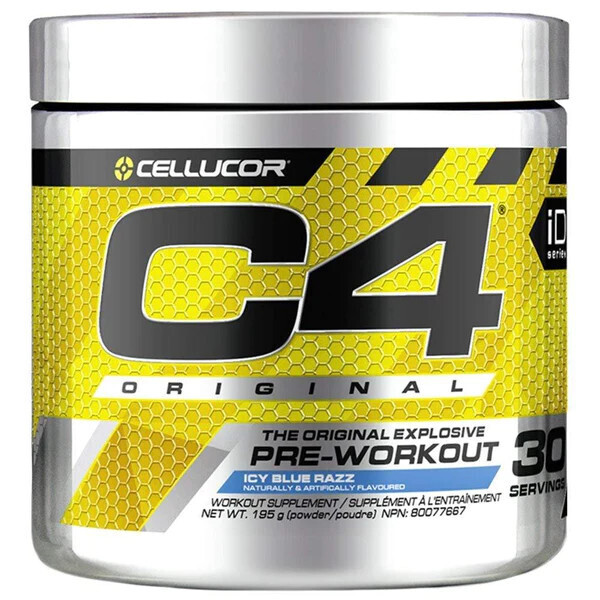Cellucor, C4 Original, Explosif, Pré-entraînement, Icy Blue Razz, 195g (30 portions)