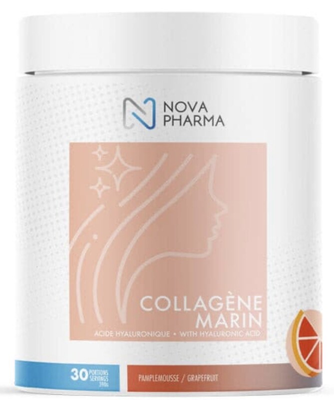NOVA PHARMA - COLLAGÈNE MARIN + ACIDE HYALURONIQUE 390G - Pamplemousse