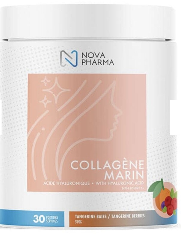 NOVA PHARMA - COLLAGÈNE MARIN + ACIDE HYALURONIQUE 390G - Tangerine baies