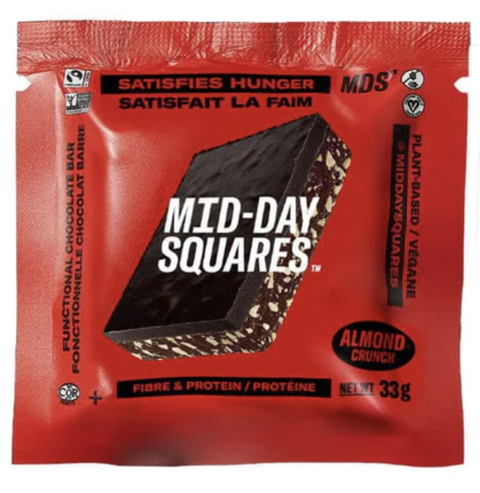 Mid Day Squares - Tablettes de chocolat 33g - Amande Crunch
