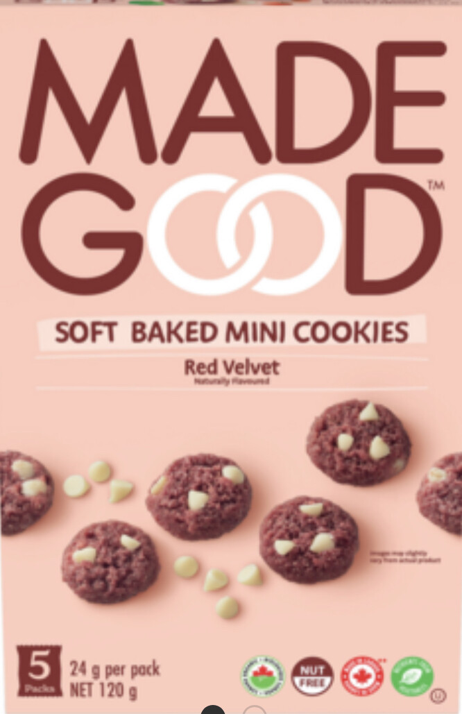MadeGood Red Velvet Soft Baked Mini Cookies