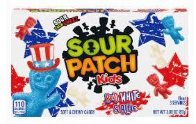 Sour Patch Kids Red White &amp; Blue Theater Box Peg Bag 87g