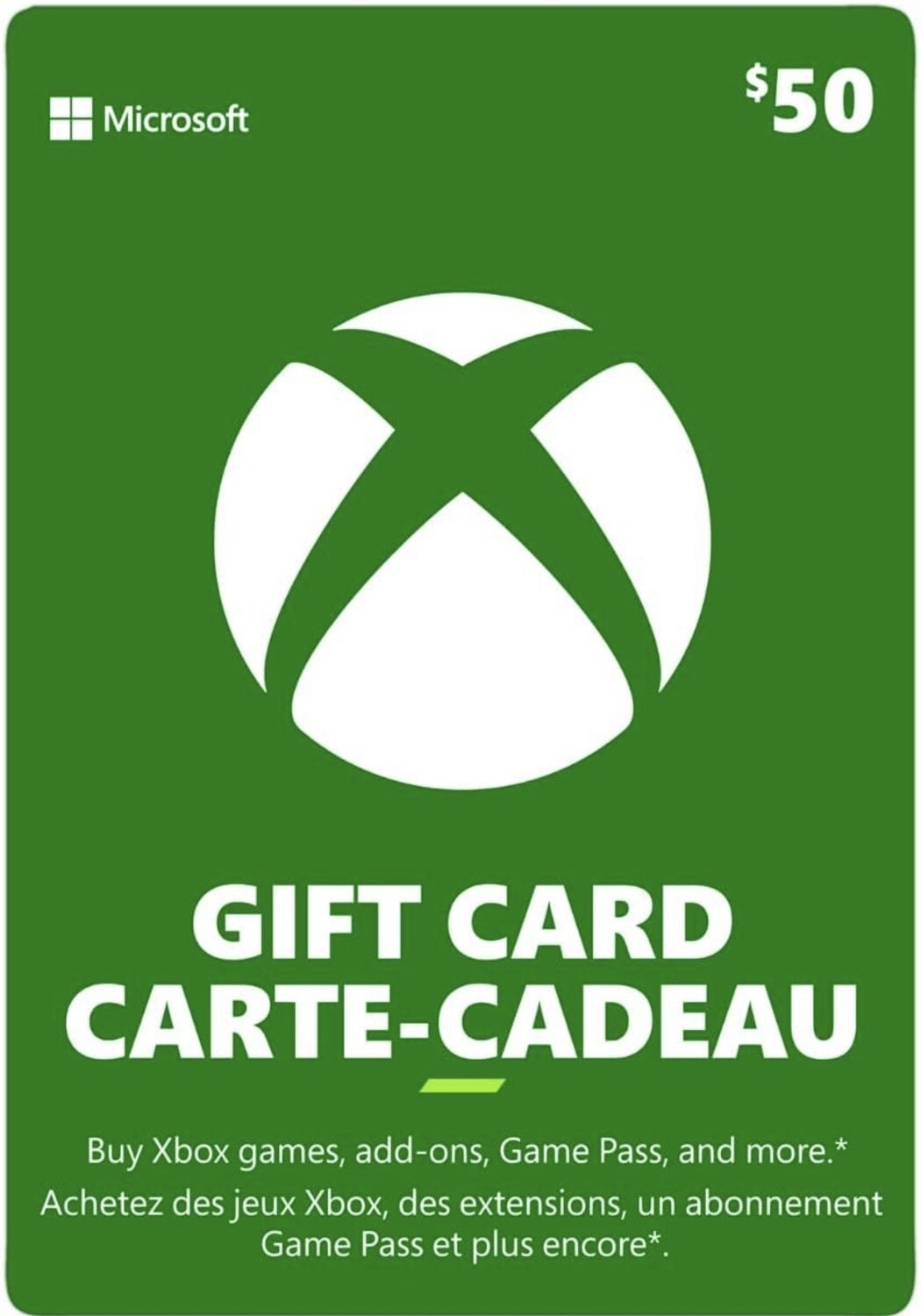 $50 XBOX Live Carte-Cadeau - CANADA [Digital Code]