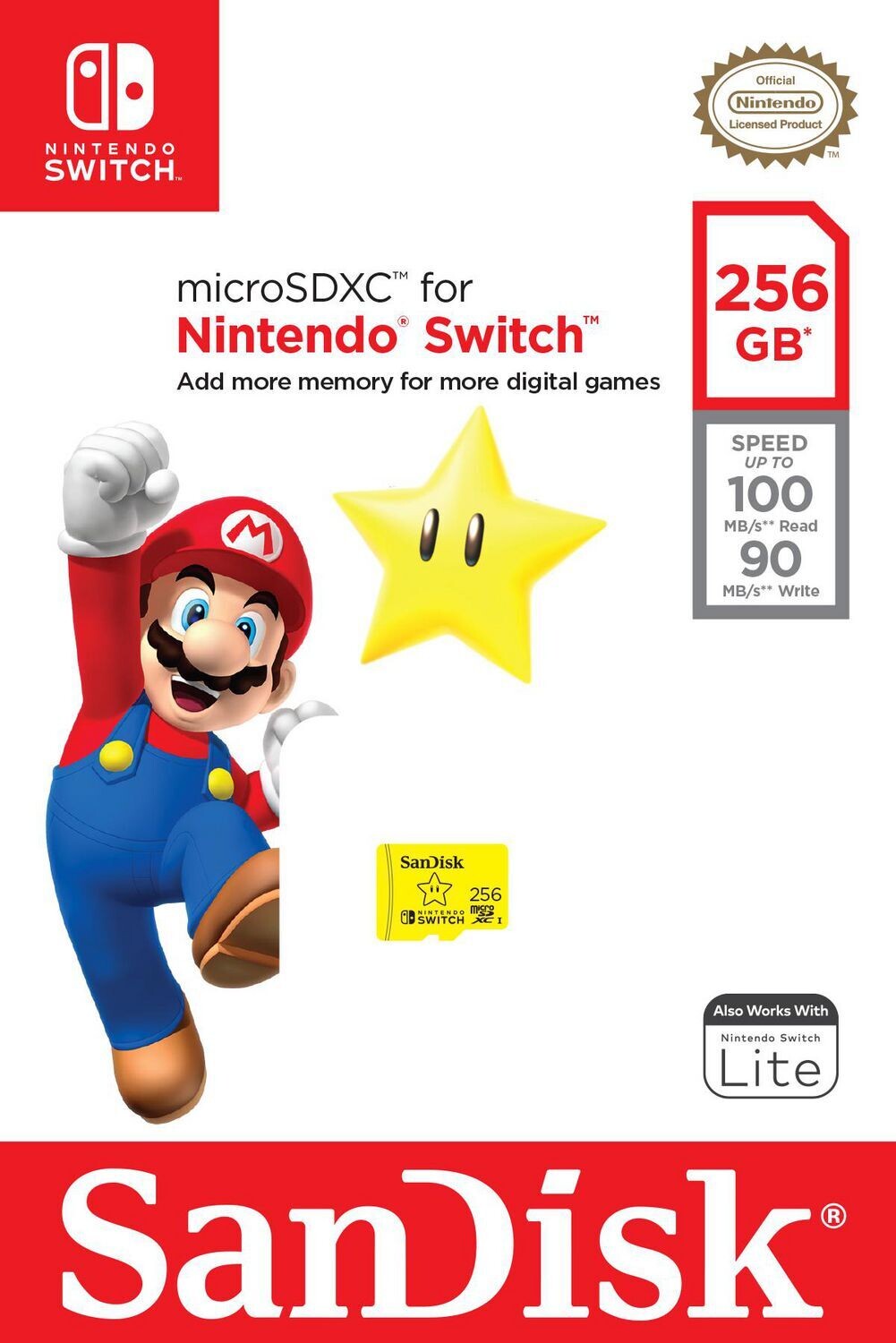 Carte SanDisk MicroSD Nintendo Switch 256GB