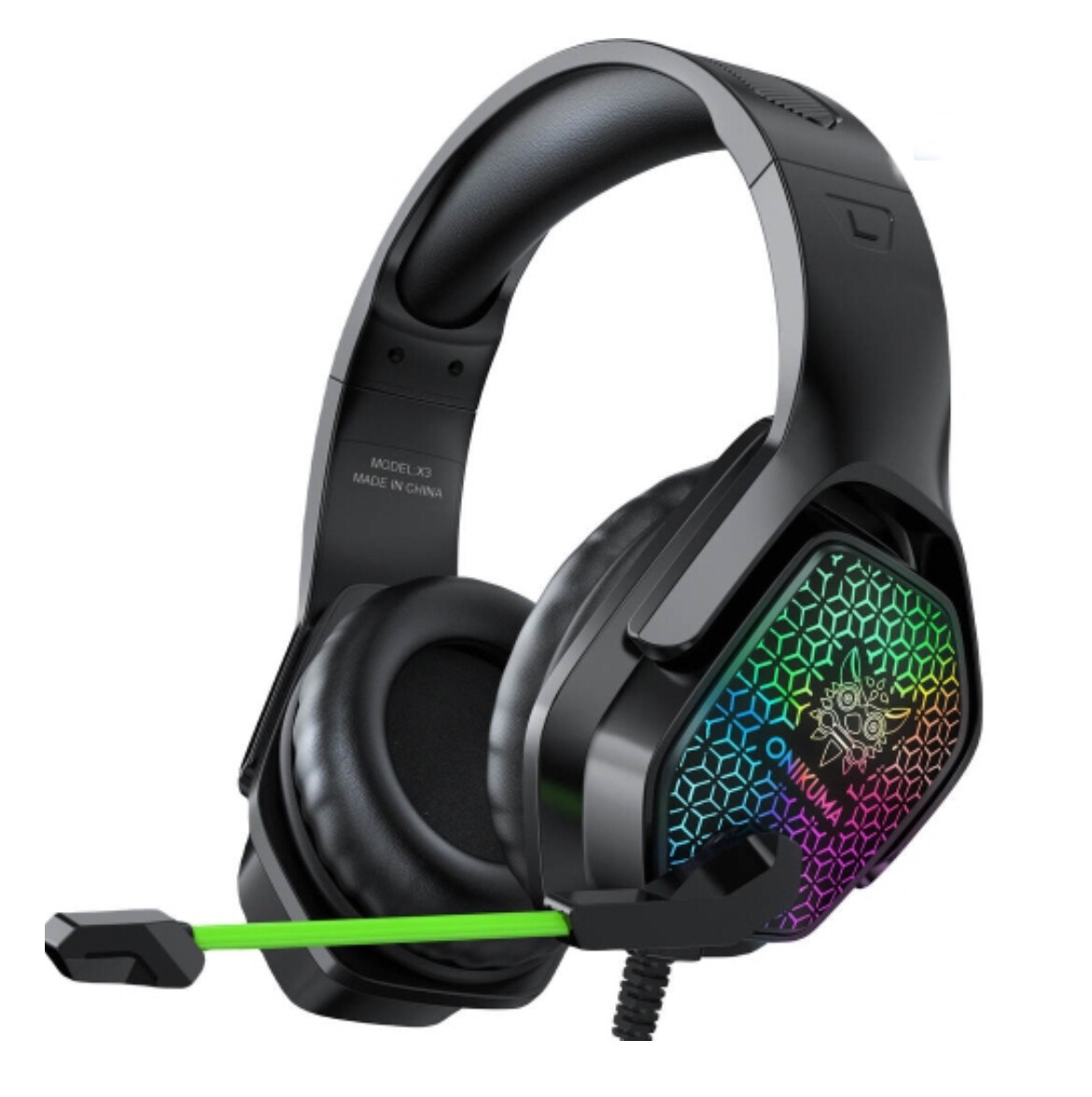 WINGOMART X3 Gaming Headset Over-ear 3.5mm LED Light Stereo Bass Game Headphones with Mic for PC Laptop Gamer Xbox One, PS5, PS4, PC, Nintendo Switch playstation 5 Gaming headset