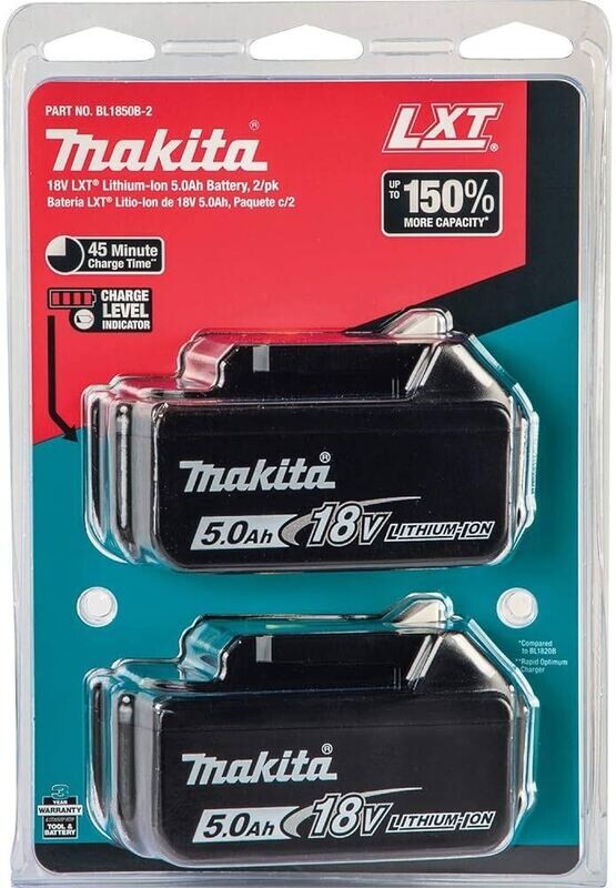 Makita 18V LXT Lithium-Ion High Capacity Battery Pack 5.0 Ah with LED Charge Level Indicator (2-Pack)