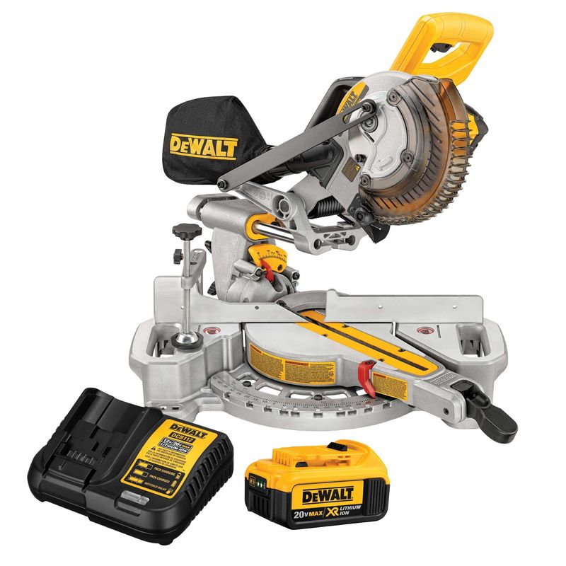Dewalt Ensemble de scie à onglets coulissante 7 1/4 po 20 V MAX (DCS361M1)
