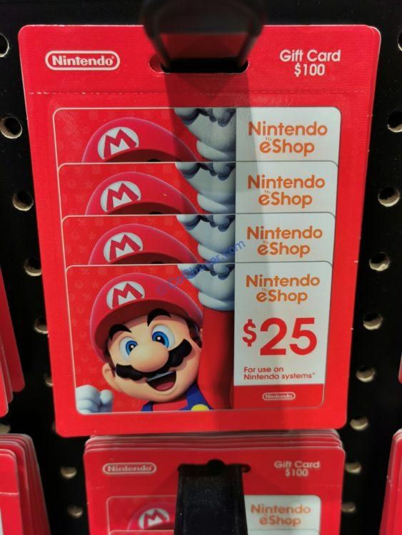 Nintendo Shop Carte Cadeau 100$ (4x25$)