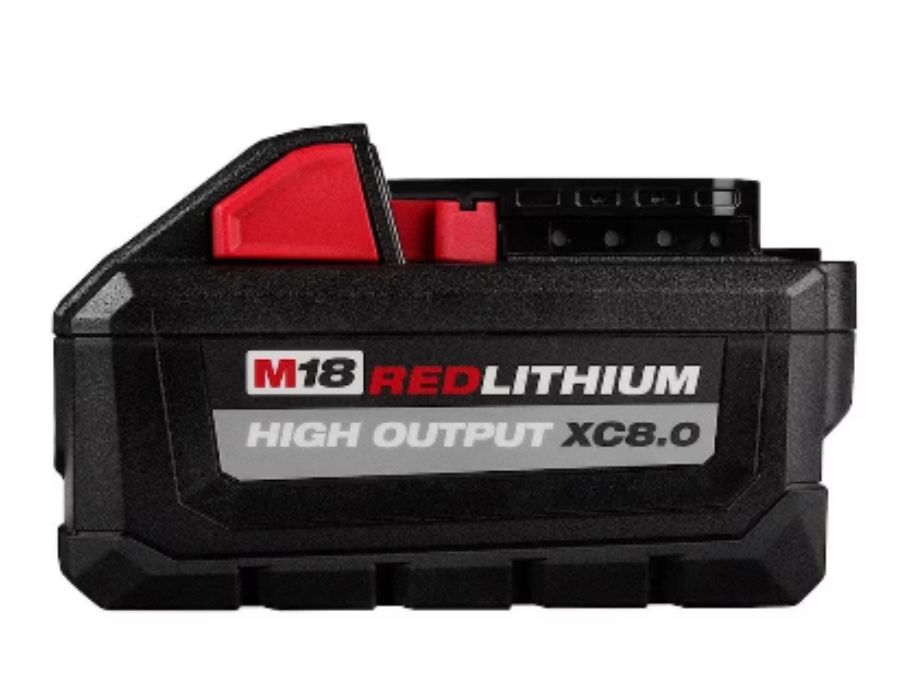 Milwaukee Tool Batterie M18 18V Lithium-Ion à capacité étendue (XC) HAUTE SORTIE 8,0 Ah REDLITHIUM (48-11-1880)