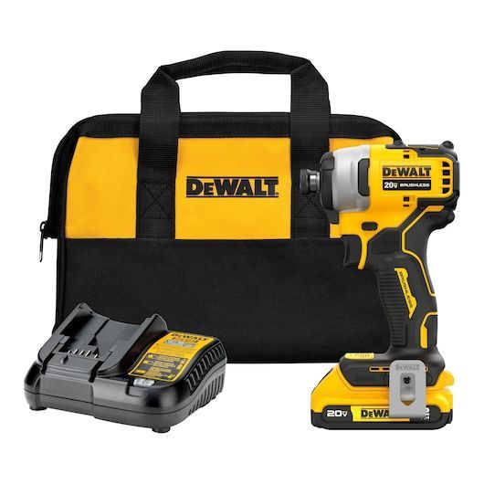 DEWALT 20V MAX ATOMIC Lithium-Ion Cordless Brushless Compact 1/4-inch Impact Driver Kit with 2.0Ah Battery and Charger (DCF809D1)