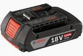 BOSCH BAT612 batterie lithium-ion 18 V 2,0 Ah avec jauge de carburant numérique, noir