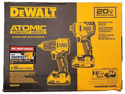 DEWALT Atomic Compact Series 20-Volt MAX Combo Kit Impact Driver Drill DCK225D2