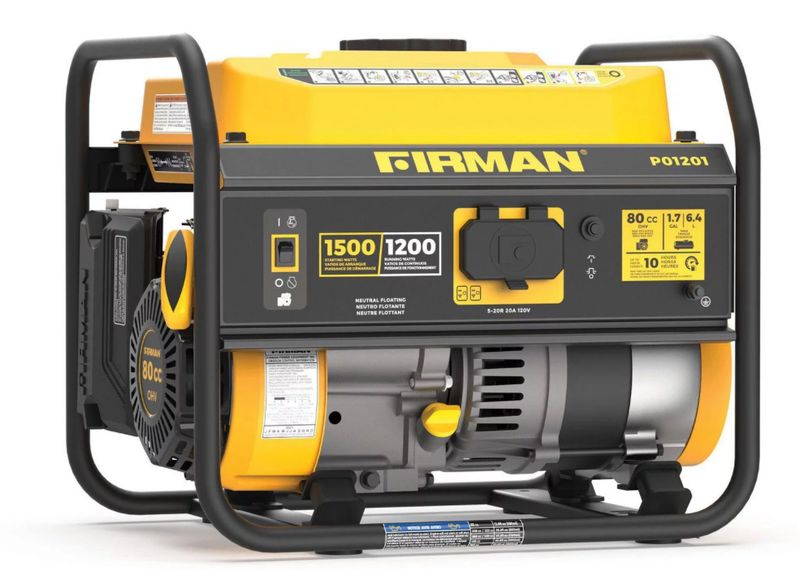 FIRMAN Génératrice portative à essence P01202 de Firman à 1500/1200 watts (série Performance) – autonomie prolongée